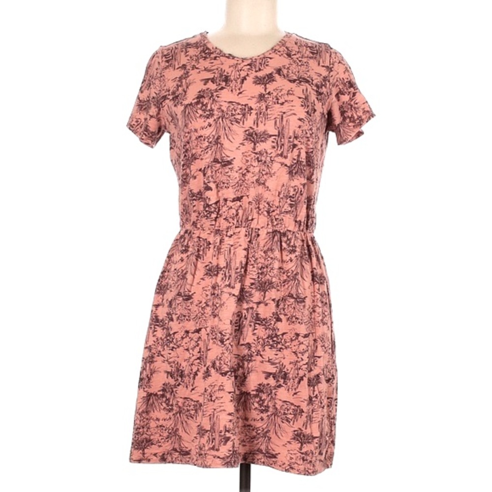 ๐ธ3/$25 Old Navy Slub-Knit Coral Cactus Print Relaxed Fit T-Shirt Dress, Size S - Picture 4 of 16
